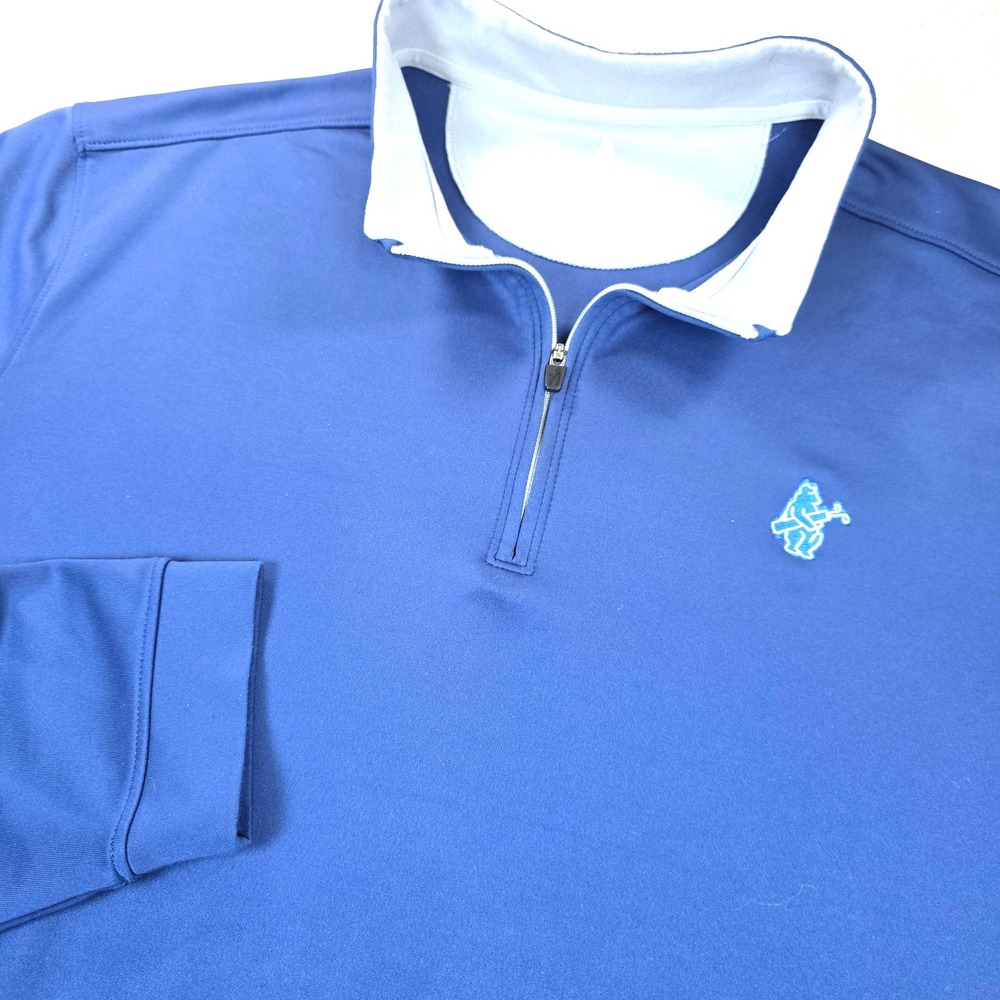 Johnnie-O Sweatshirt Mens XL Blue 1/4 Zip Mock Neck Stretch Golf Performance